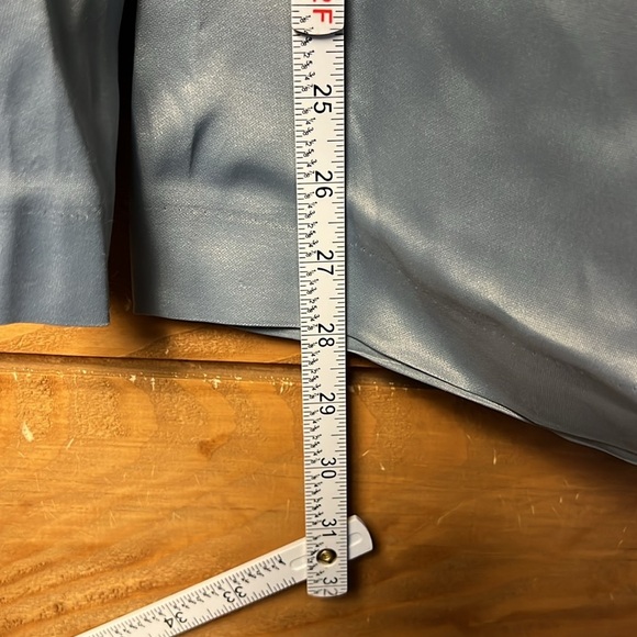 ZARA Women's Pleated Wide Leg Pants Md gray silver zip shiny pockets evening Y2K - Picture 3 of 9